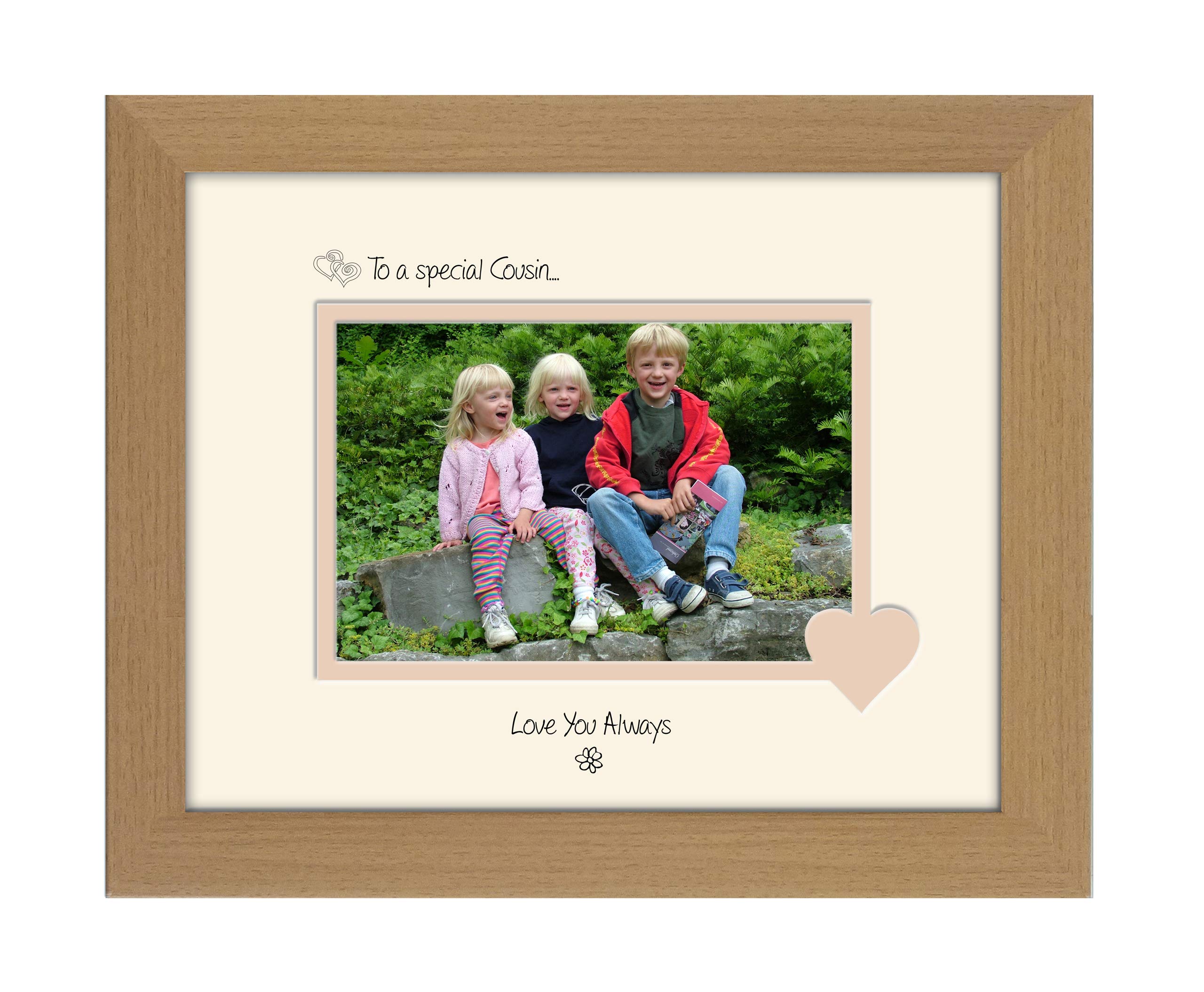 Photos In A Word Oak Finish Frame Cream Mount Beige Inside Cousin Photo Frame Special Cousin Love You Always Double Mounted Quality Gift (Oak Finish Frame Cream Mount Beige Inside)