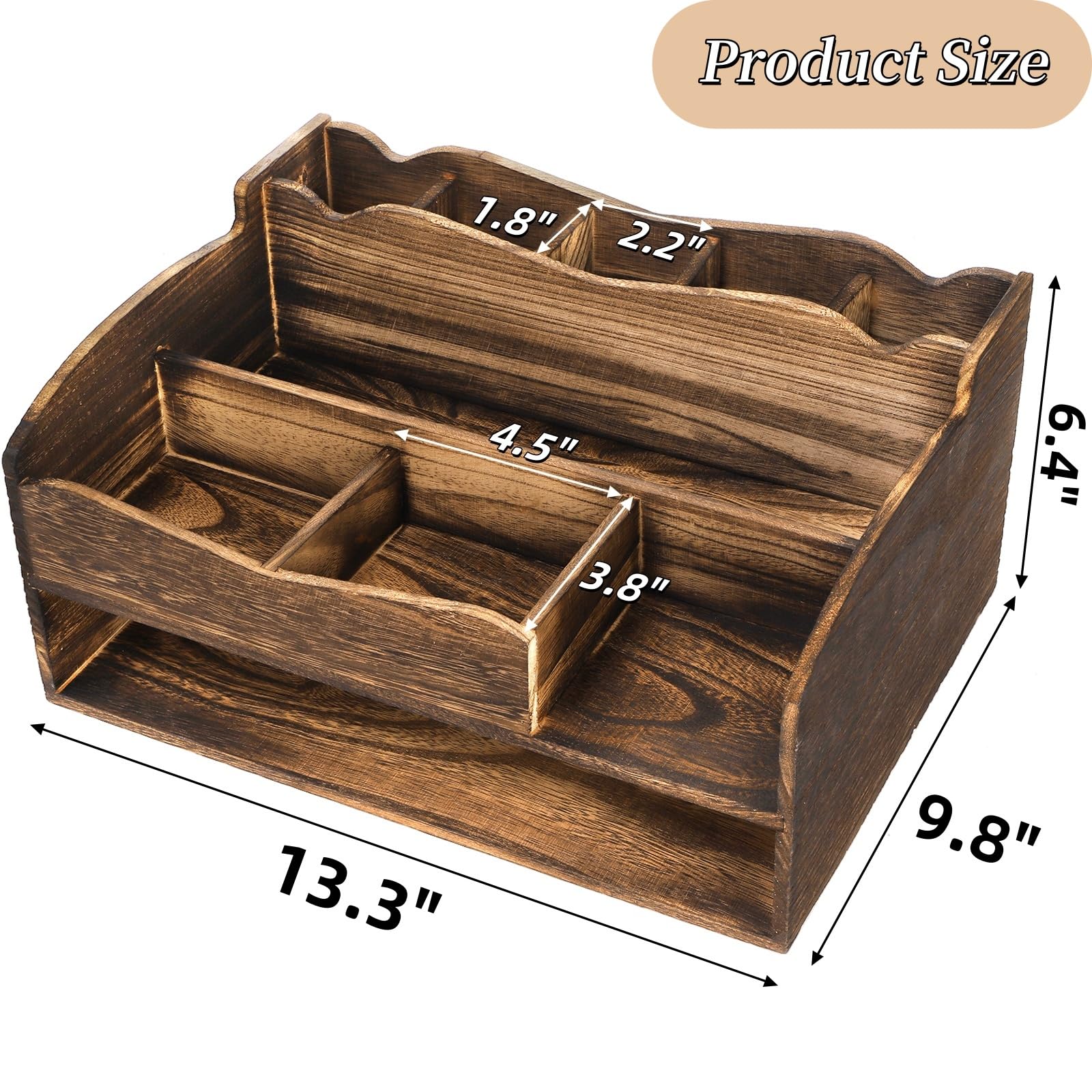 Amazon.co.jp: Covzoe 木製デスクオーガナイザー ヴィンテージ 2段