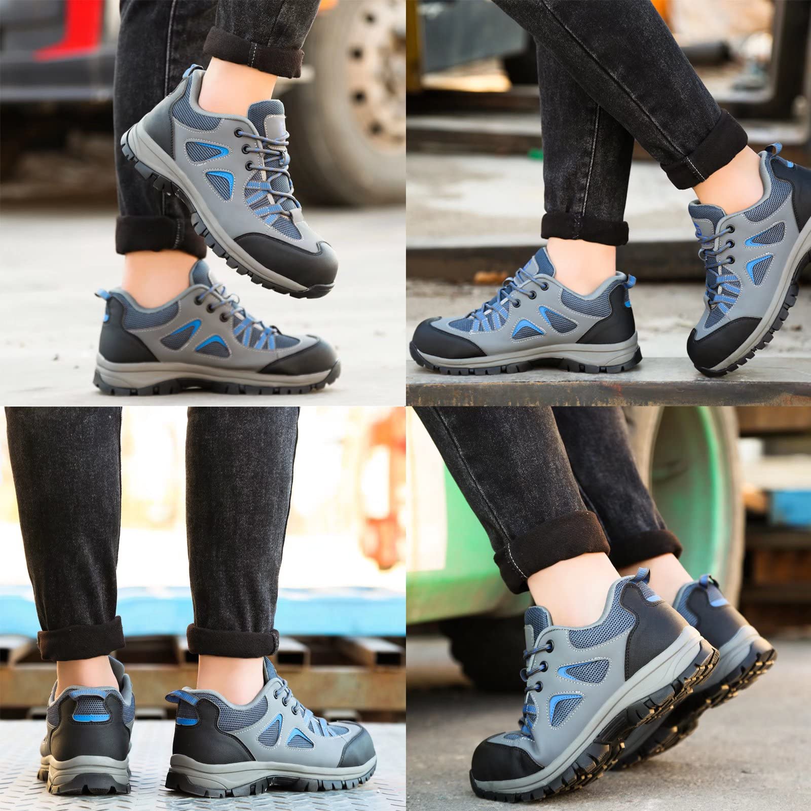 Buty ochronne dla mężczyzn kobiet stalowy nosek trampki lekkie oddychające buty robocze trenażer budowlany buty
