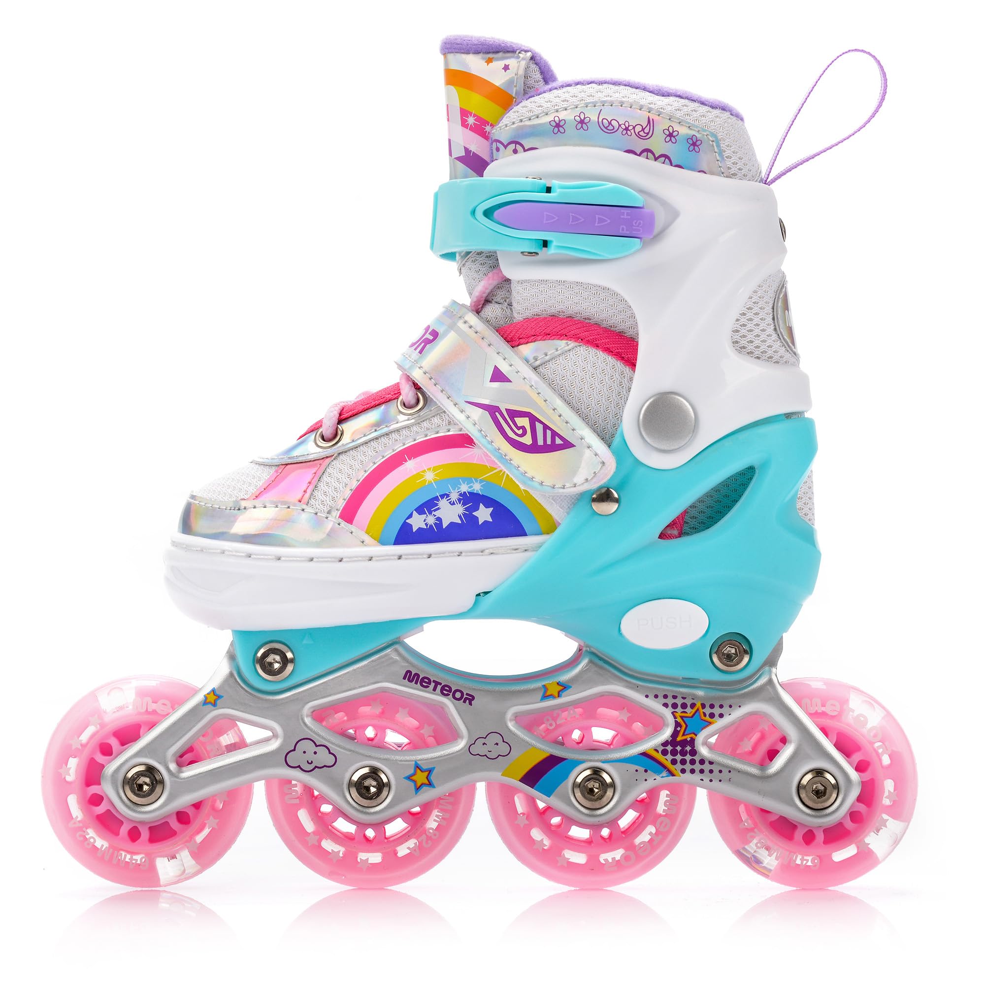 Patins à roulettes réglables en Carbone pour Enfants avec Roues LED