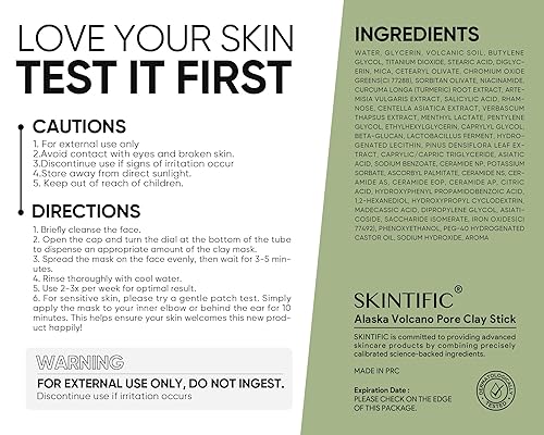 Miniatura 2 de Máscara de Arcilla de Artemisa en Barra para el Rostro, Máscaras de Barro con Centella, Ácido Salicílico, Exfoliación Suave, Mascarilla Facial