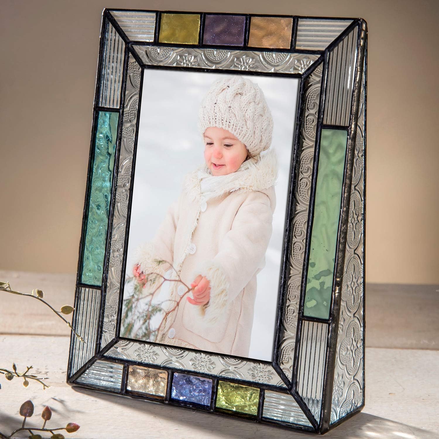 Colorful Stained Glass Jewelry Box – Decorative Keepsake with Turquoise, Blue, Purple, Green, Peach – Hinged Lid Ideal for Jewelry Trinkets Keepsakes and Gifts – J. Devlin Box 864
