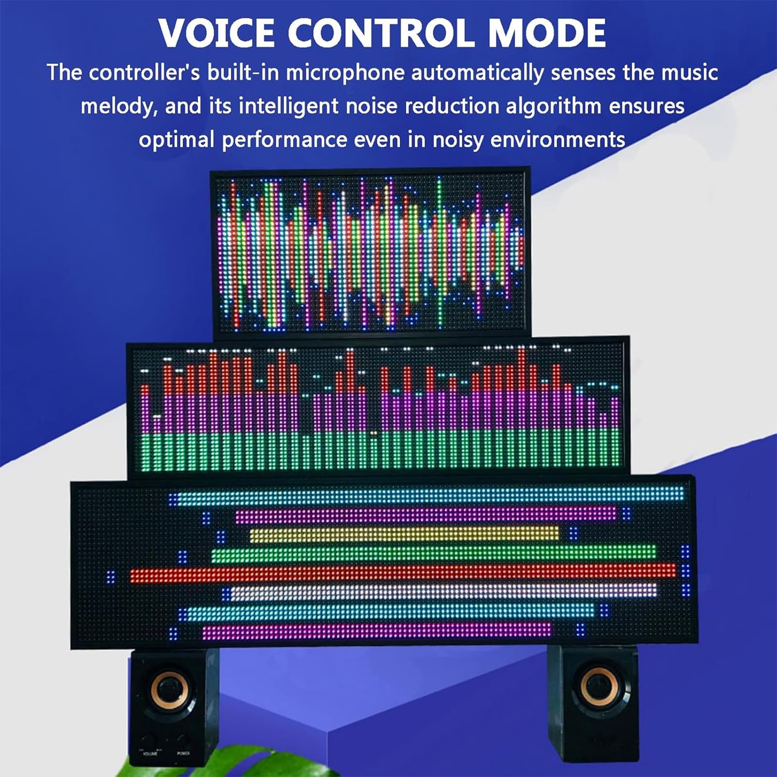 Analizzatore di spettro musicale a LED con telecomando wireless, doppio canale, microfono integrato per feste, studi, sale giochi