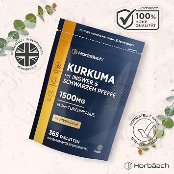 Turmeric Extract with Ginger and Black Pepper 1500 mg - 1 Year Supply