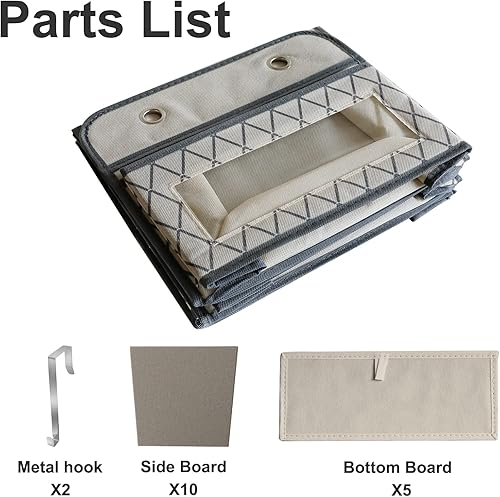 Miniatura 5 de Organizador de almacenamiento de despensa colgante sobre la puerta con 5 bolsillos grandes con ventana de PVC transparente y 2 ganchos de metal