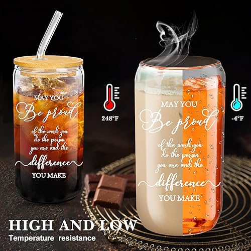 Miniatura 3 de Juego de 12 vasos de vidrio de agradecimiento para empleados, regalos de agradecimiento para compañeros de trabajo, vasos de vidrio de