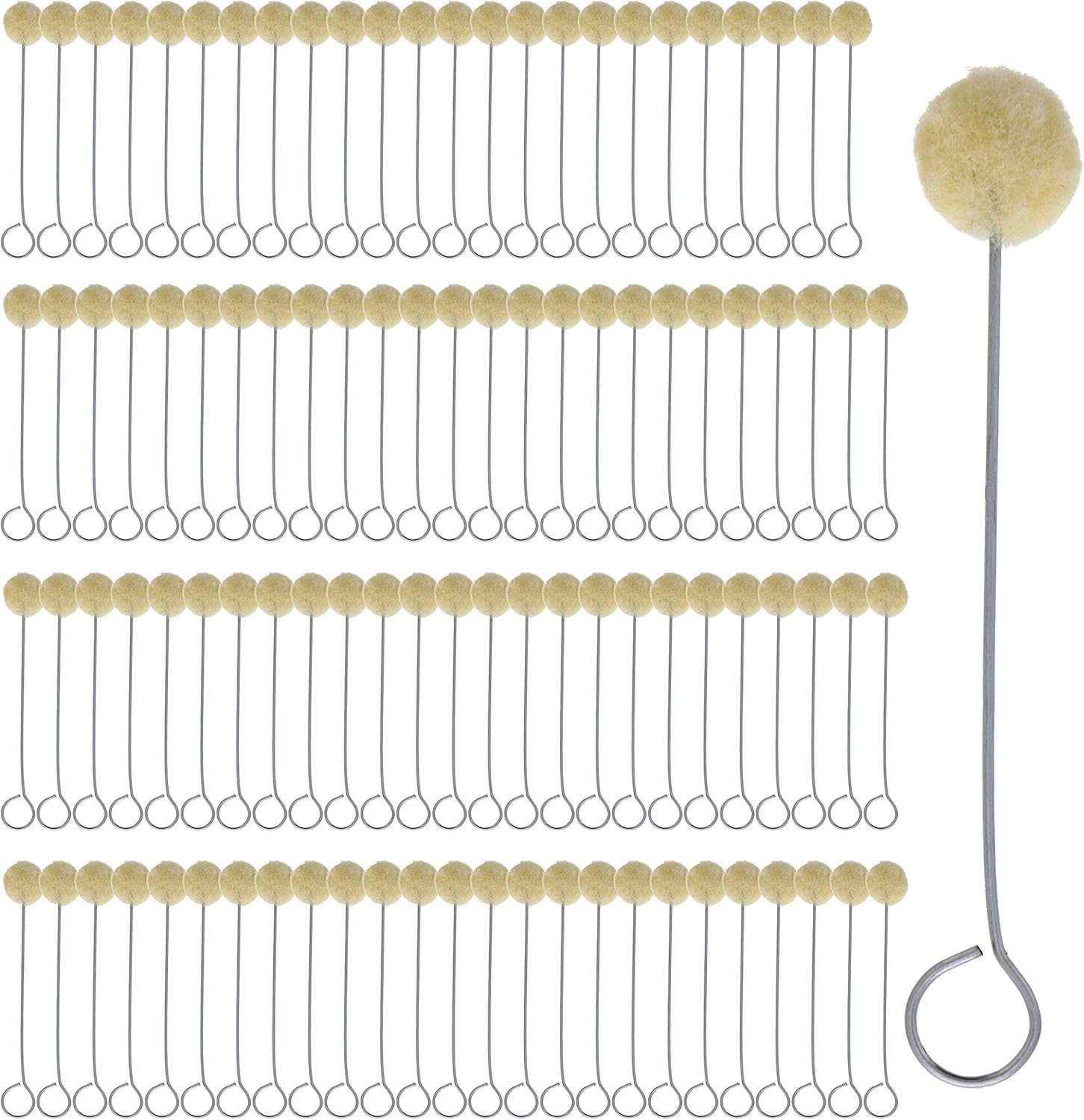 TCP Global Wool Daubers Ball Brush (Pack of 100) - Applicator Tool for Leather Dye, Dying, Staining, Crafting, DIY Crafts Projects, Gluing, Contact Cement, Shoe Shine Polish - Daub, Swab, Wipe, Spread