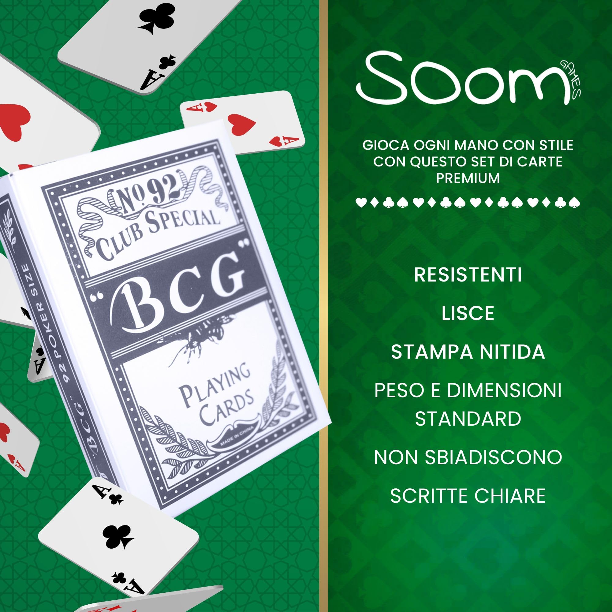 Set Poker per 2-4 Giocatori, 110 Chips, Pulsanti, Carte da Gioco Texas Holdem, Kit Completo
