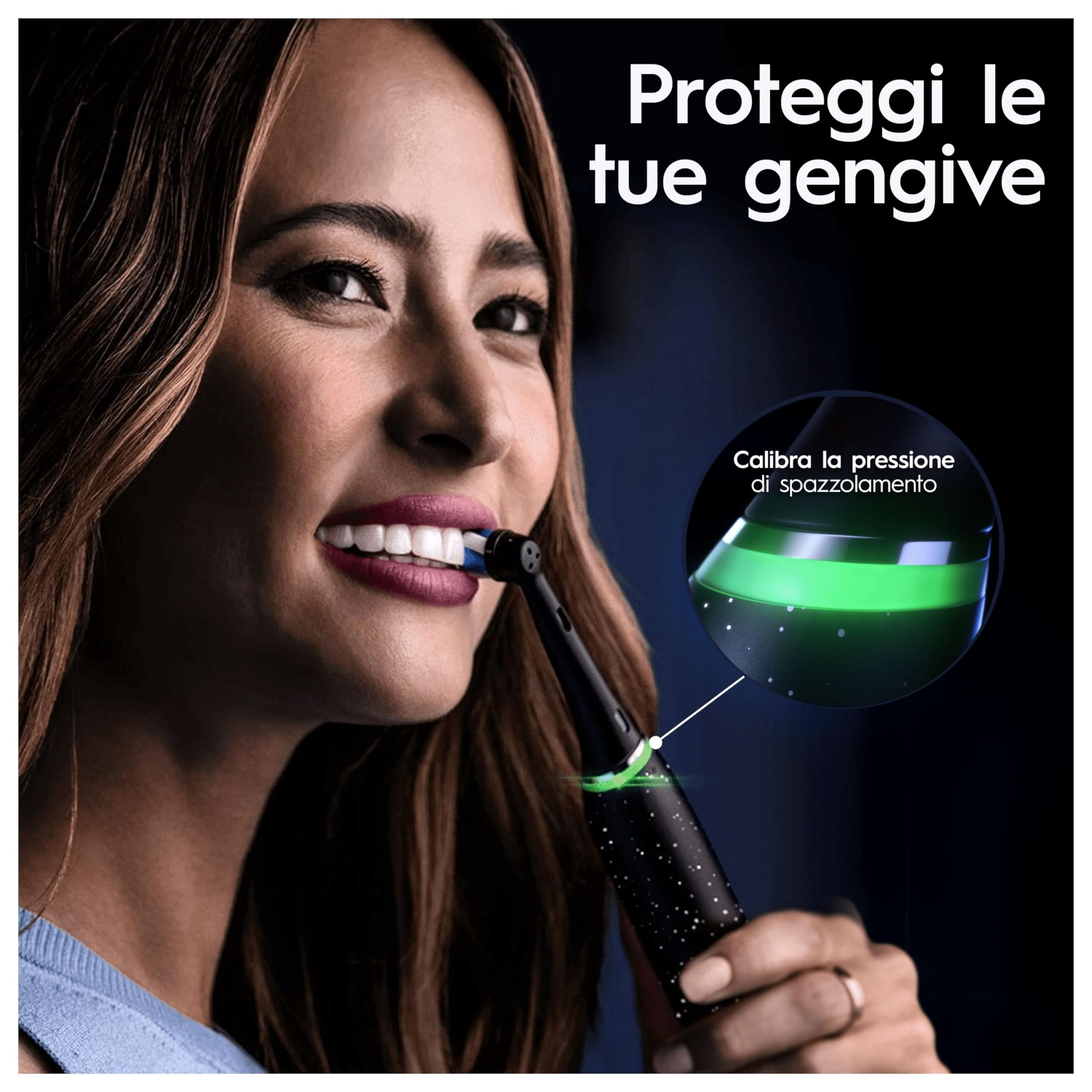 Oral-B Spazzolino Elettrico Ricaricabile iO 10 Nero + 1 Testina, 1 Custodia Da Viaggio ricaricabile, 1 Caricatore iO Sense, 1 Spazzolino + Dentifricio Protezione Gengive Pulizia Profonda 75ml