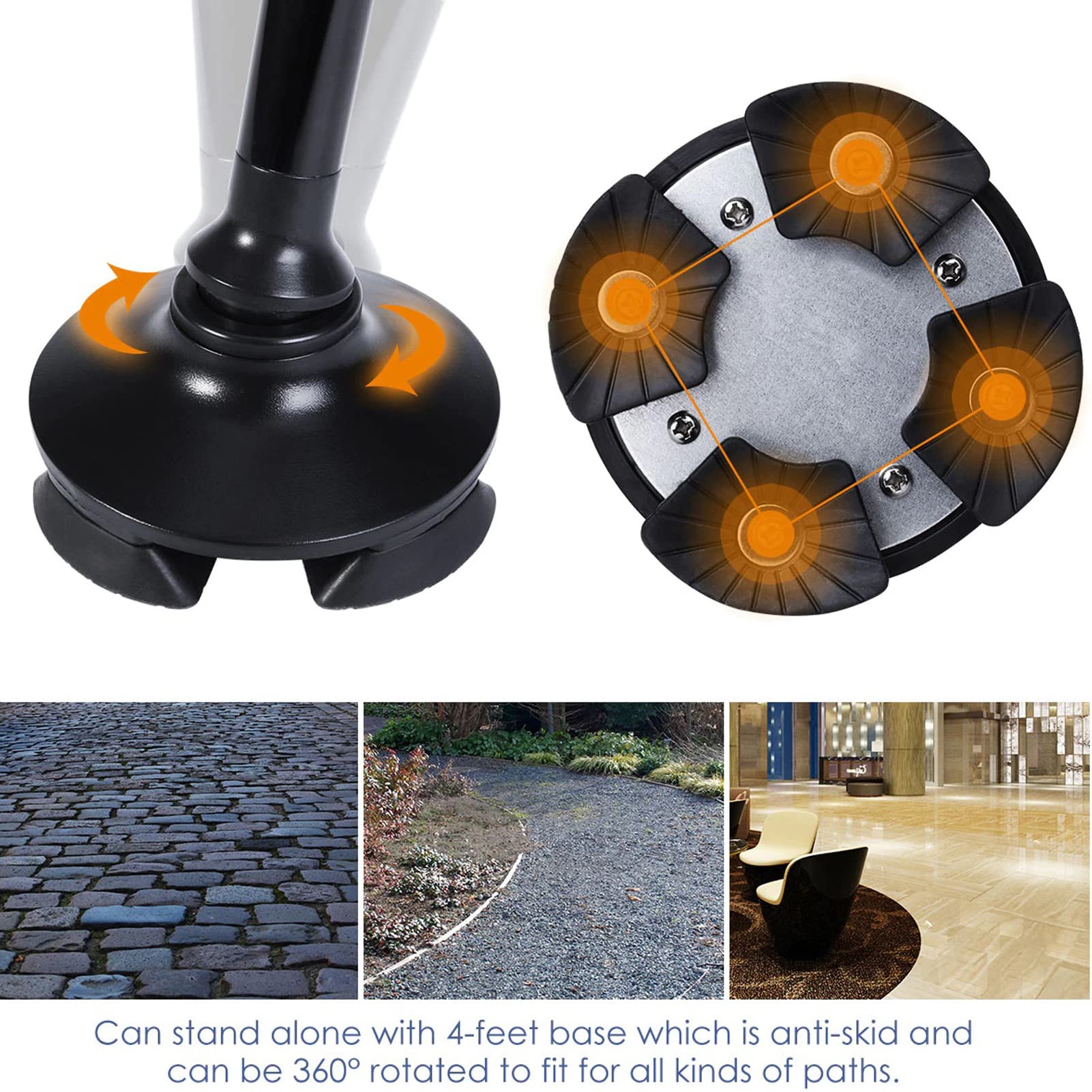 Bastone da Passeggio Flessibile, Facile Regolabile in Altezza Allungabile per Camminare con Luce A LED Aiuto per La Mobilità Leggero E Durevole per Anziani,Rosso