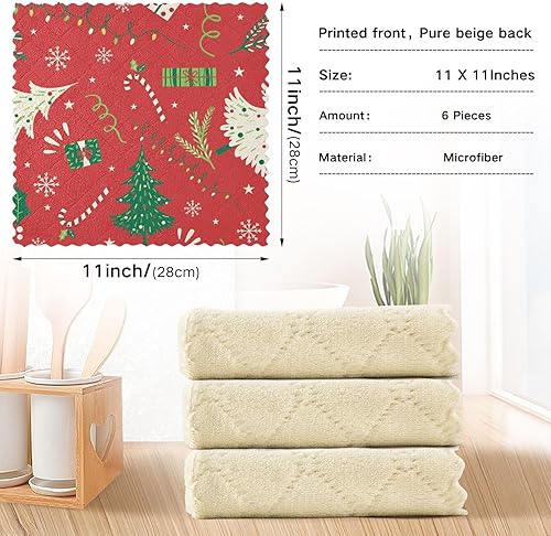 Miniatura 3 de Adorno de árbol de Navidad, toallas de microfibra, trapos de cocina, paños de cocina, paños de cocina para otoño, paños de cocina absorbentes