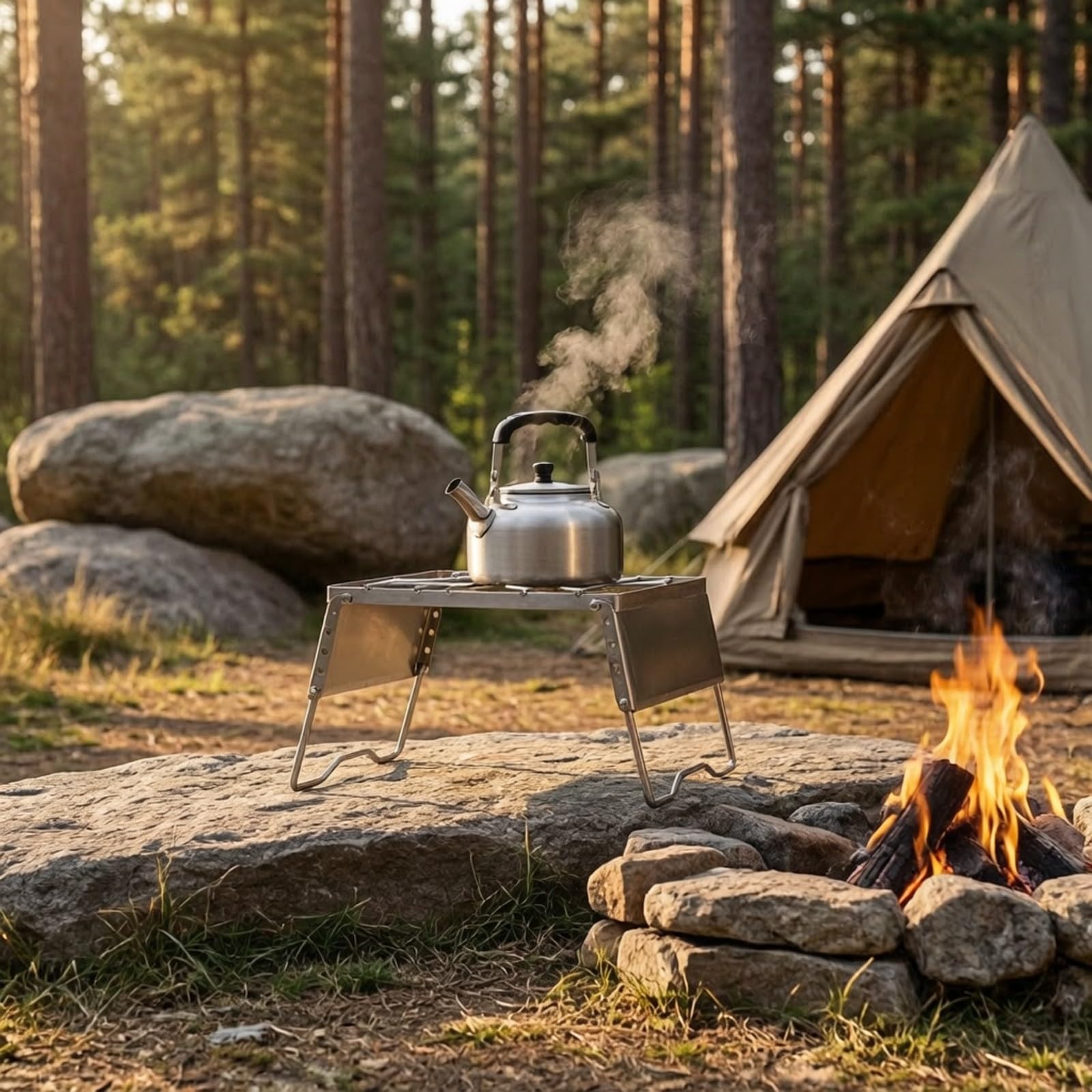 Parabrisas con Bolsa Almacenamiento Portátil Estable para Camping, Comidas Al Libre
