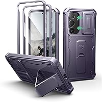 Vista 41 de Dexnor Funda para Samsung Galaxy S24 Plus con cubierta deslizante integrada para cámara, protector de pantalla y soporte, a prueba de golpes, funda