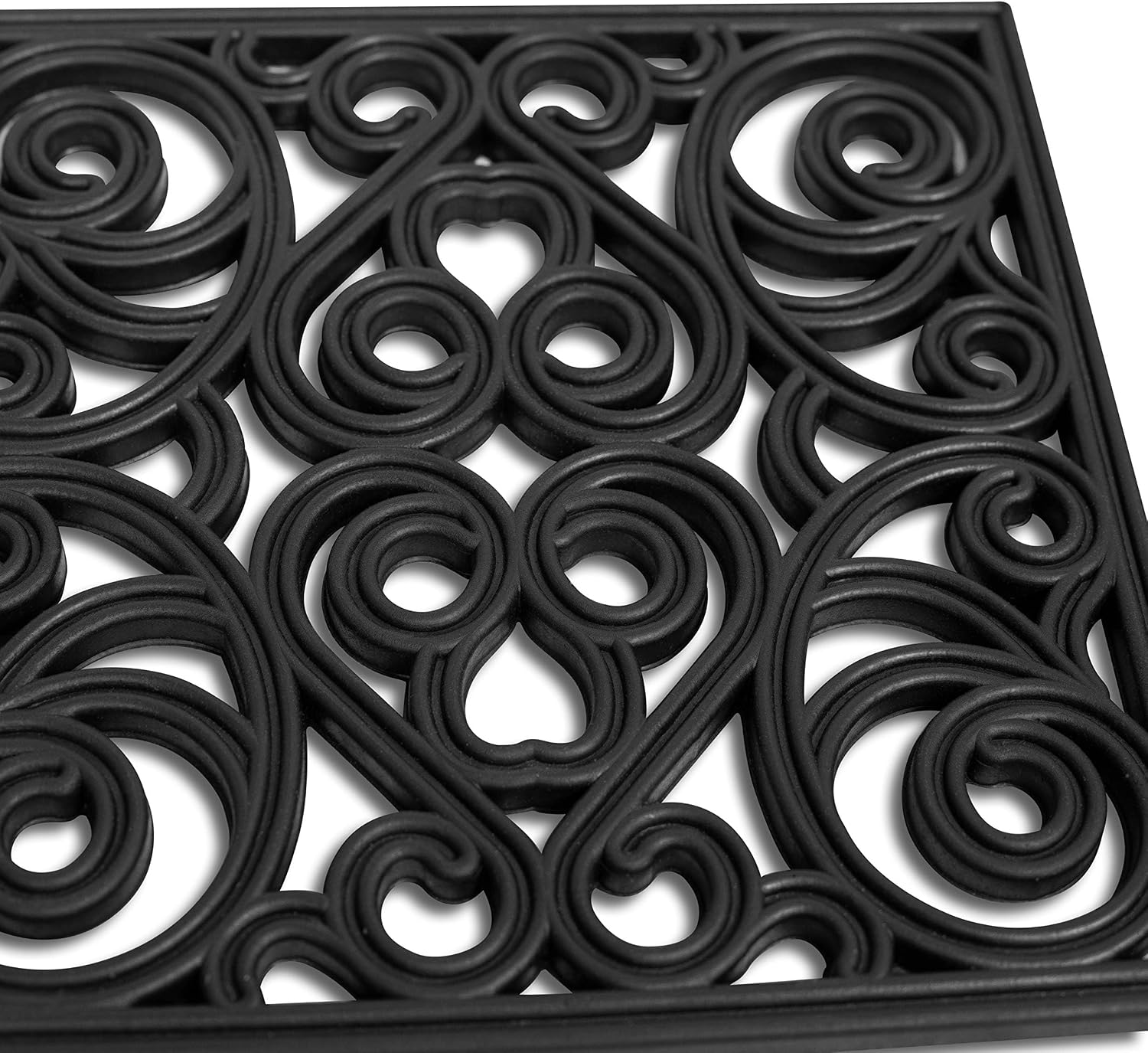 BIRDROCK HOME Rubber Stepping Stones - Decorative Pavers for Garden Path, Patio, Lawn, Yard, and Backyard Landscaping - Easy Install Outdoor Walkway Pathway, Ground Tiles - Black - Set of 3, 12 x 12