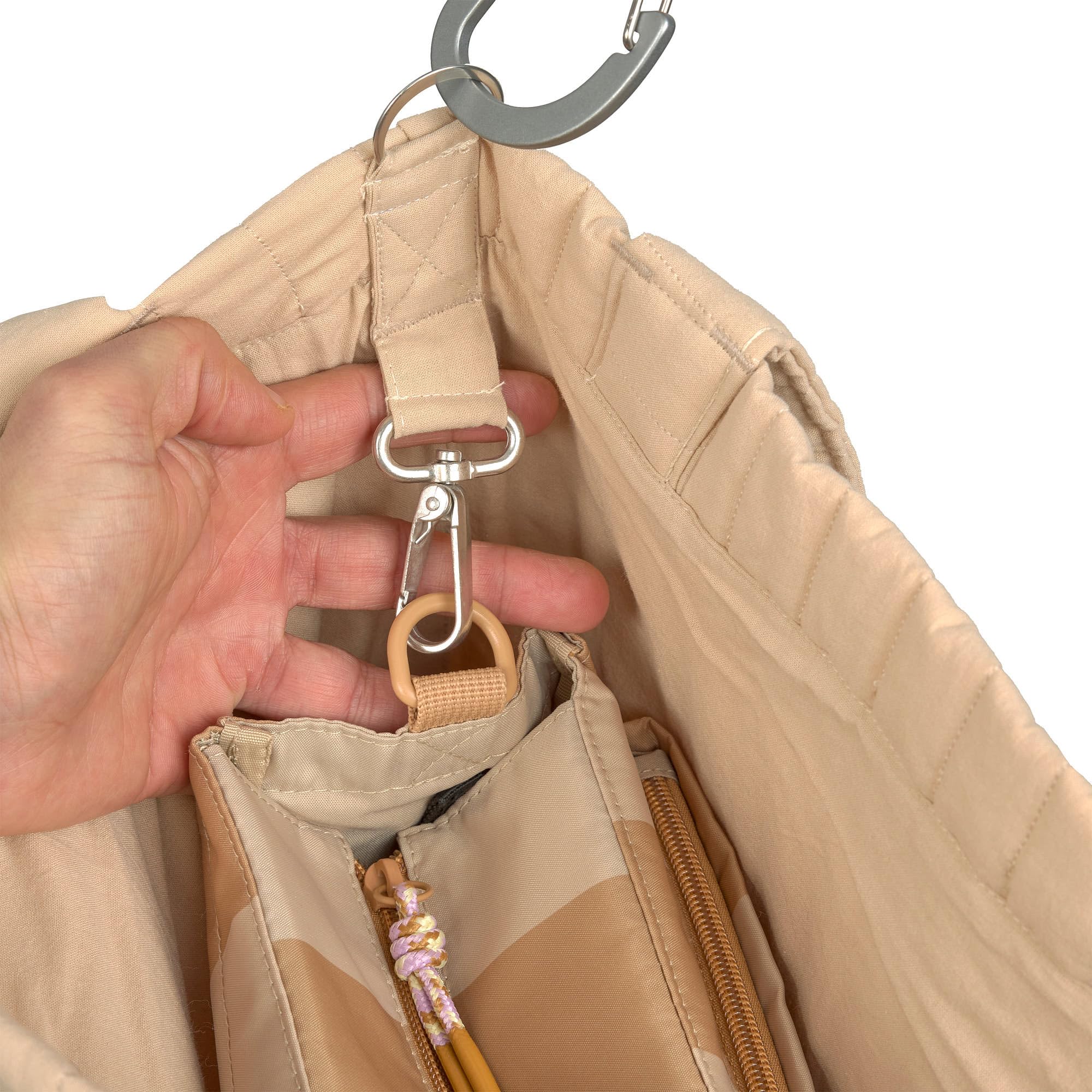 LÄSSIG Torba do przewijania dla niemowląt Shopper z mocowaniem do wózka dziecięcego/MIX Shopper Cotton beżowa