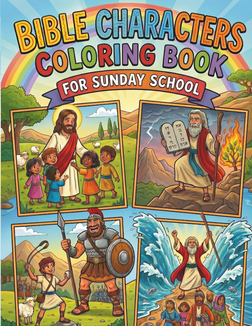 Bible Characters Coloring Book For Sunday School: A Faith-Based Coloring Book Learn, and Remember the Names of Important People from the Bible