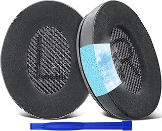 SoloWIT Cooling-Gel Ear Pads Cushions Replacement, Earpads for Bose QuietComfort 35 (QC35) and Quiet Comfort 35 II (QC35 II) Over-ear Headphones, Noise Isolation Foam - Black