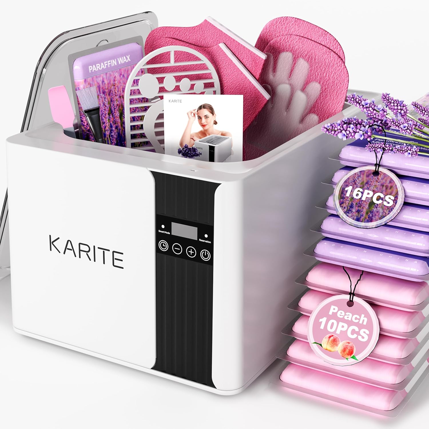 KARITE Paraffin Wax Machine for Hands and Feet, 9000ml Paraffin Wax Bath with Auto-Timer, Smart Mode, Precision Temperature Control, Paraffin Wax Warmer Kit with 26PCs Refills