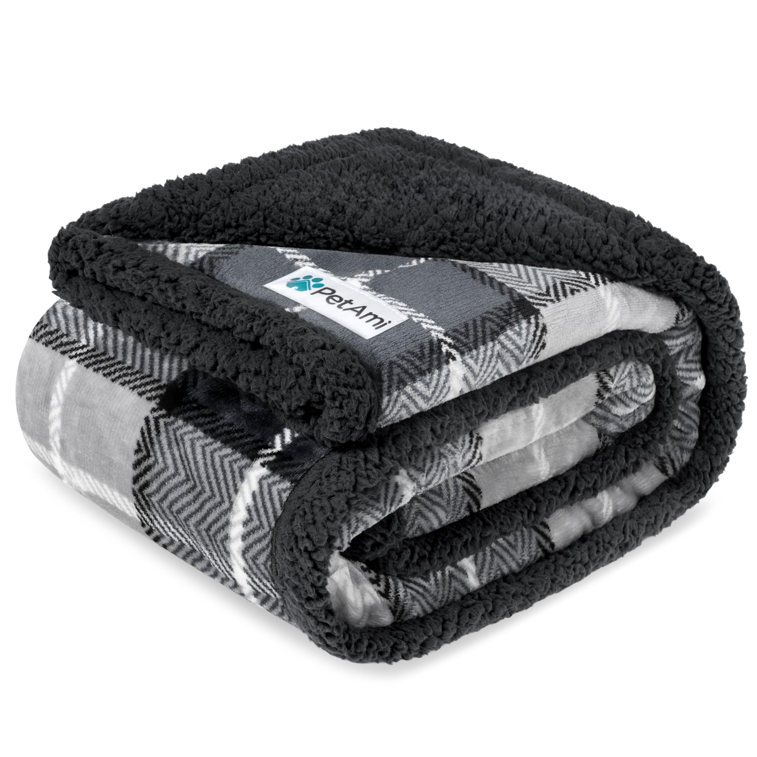 PetAmi Waterproof Dog Blanket for Medium Large Dog Puppy Cat Throw for Couch Cover Leakproof Protection, Sherpa Fleece, Reversible Soft Washable 60x40