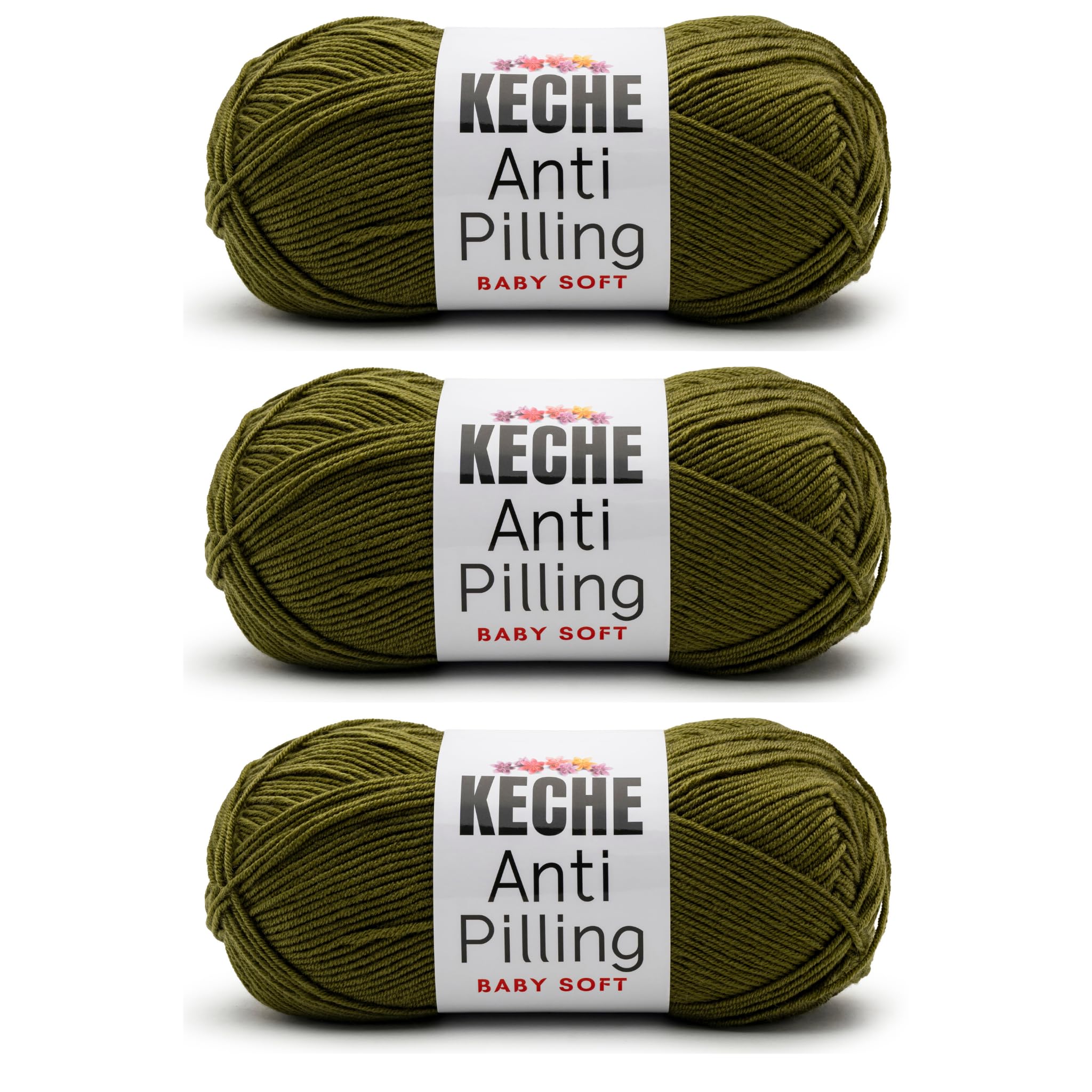 Soft DailyKnit DK Yarn, 100% Anti-Pilling Acrylic for Knitting Crocheting, Light Weight #3 (3.52 oz / 274 Yds) 1 Skein - Red — view 16