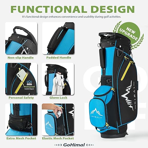 Miniatura 6 de 14-Way Golf Stand Bag, Golf Bag with Stand - Lightweight Durable Club Bag for Men & Women
