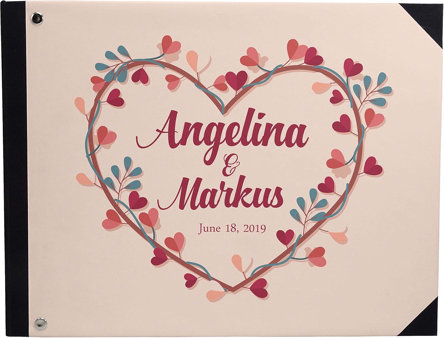 Darling Souvenir Pink Tree Hardbound Cover Printed Anniversary Wedding Guestbook Scrap Book-9 x 12 Inches