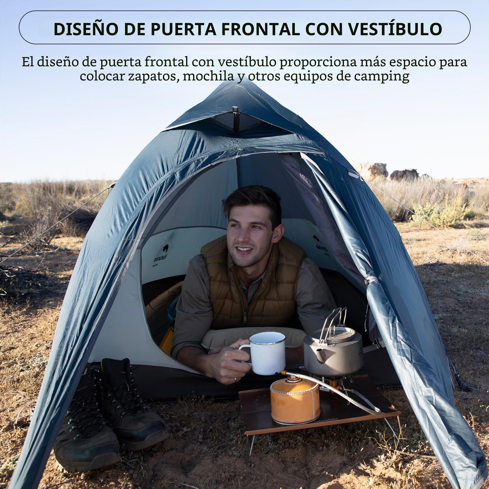 Naturehike Cloud up 1 Persona Carpa para Mochileros para Carpa de Cúpula Ligera para Acampar y Senderismo para 1 Hombre (Azul Marino)