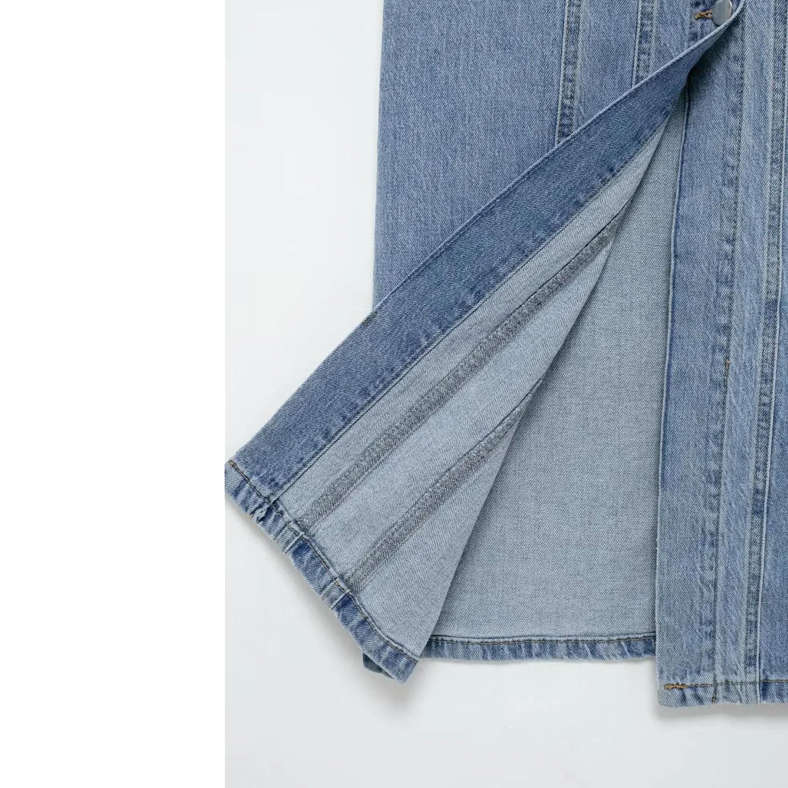 Abito Donna Invernale Denim da Donna in Denim Lungo Abbigliamento Abbottoni Senza Maniche Canotte Jean Maxi Abito con Tasche-Blu-m