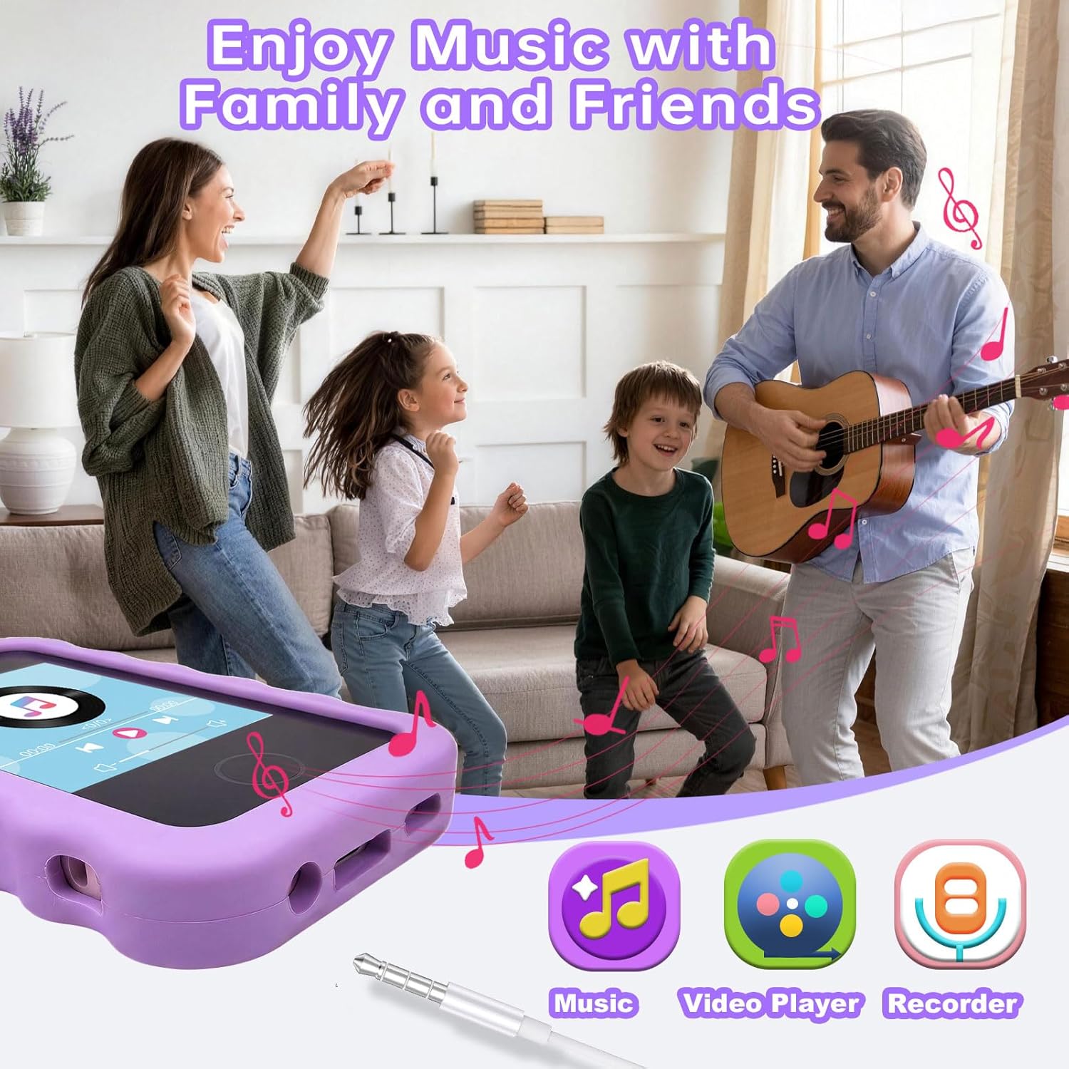 Kids Smart Phone for Gifts Birthday Christmas,Gimubaba Toy Phone Toddler Cell Phone Play Phone with 2.8" Touchscreen/Dual Camera/TF Card for Playing Game/Music/Learning (Purple)