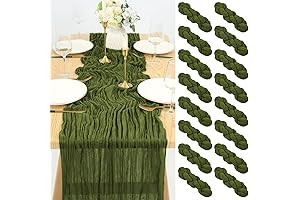 Olive Green Cheesecloth Table Runner 35x70 Inch