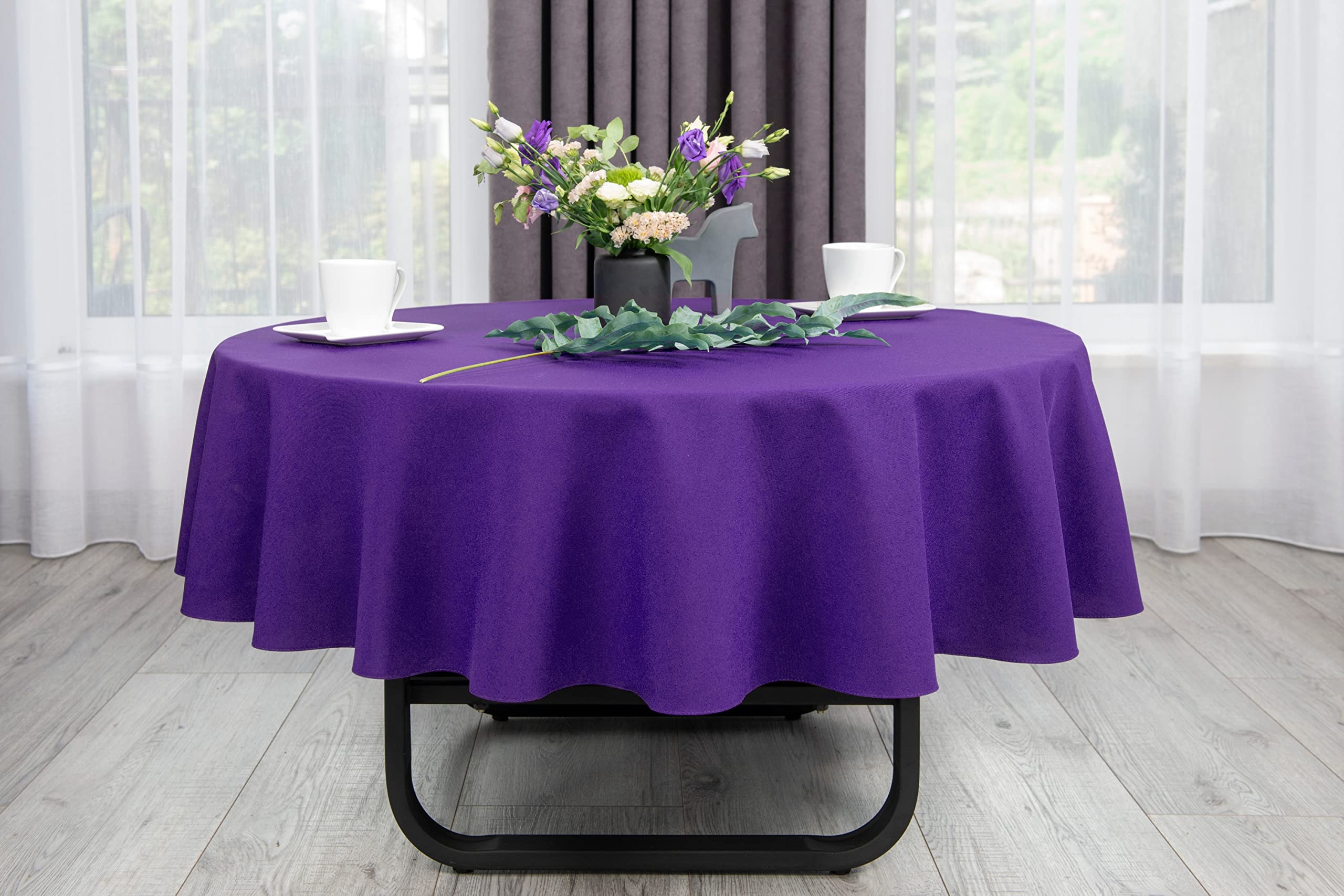NIBLO Tablecloth Table Runner Table Linen Table Decoration Table Cloth (Purple, Oval Tablecloth - 120 x 180 cm) - Image 3