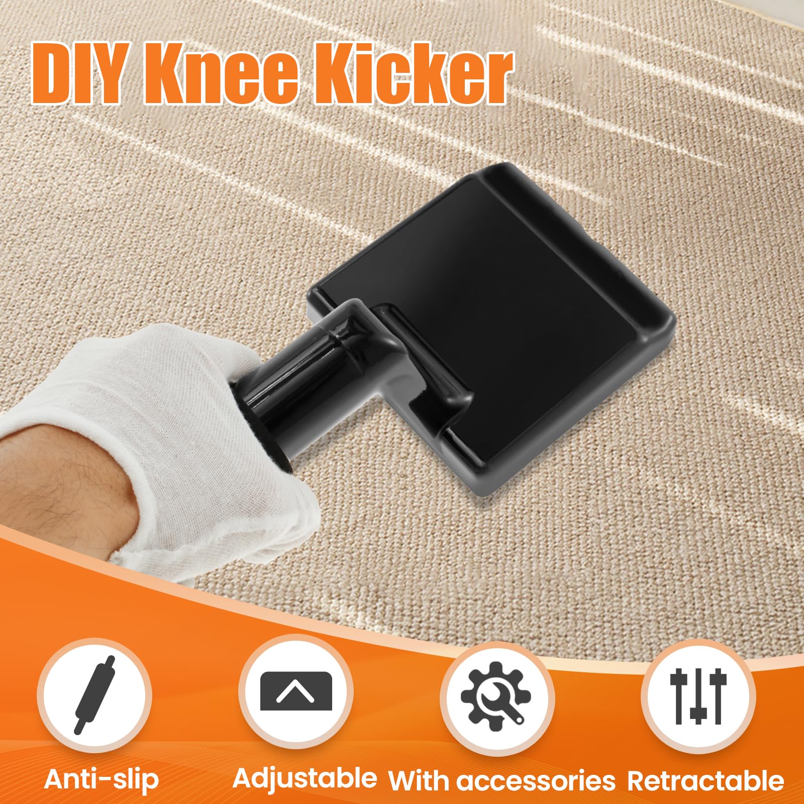 Kit tensor de moqueta ajustable con herramienta de recortador de moqueta + recortadora de moqueta Herramienta de instalación de alfombras esenciales