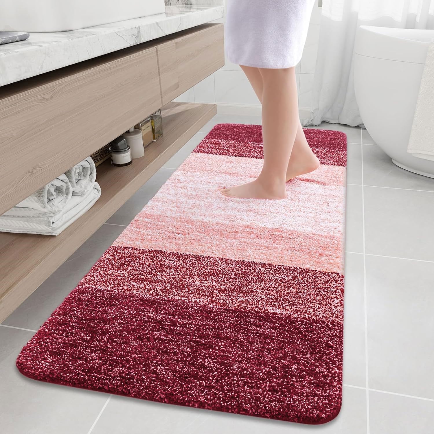 Amazon.com: Arotive Microfiber Bathroom Rugs, Shaggy Soft and Absorbent ...