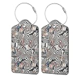 Generic Surreal Abstract 2 Pack Pu Leather Luggage Tag for Suitcase,Suitcase Tag with Privacy Cover Name Id Label and Durable Loop for Women Men Baggage Bags and Backpackssuitcase Identifiers
