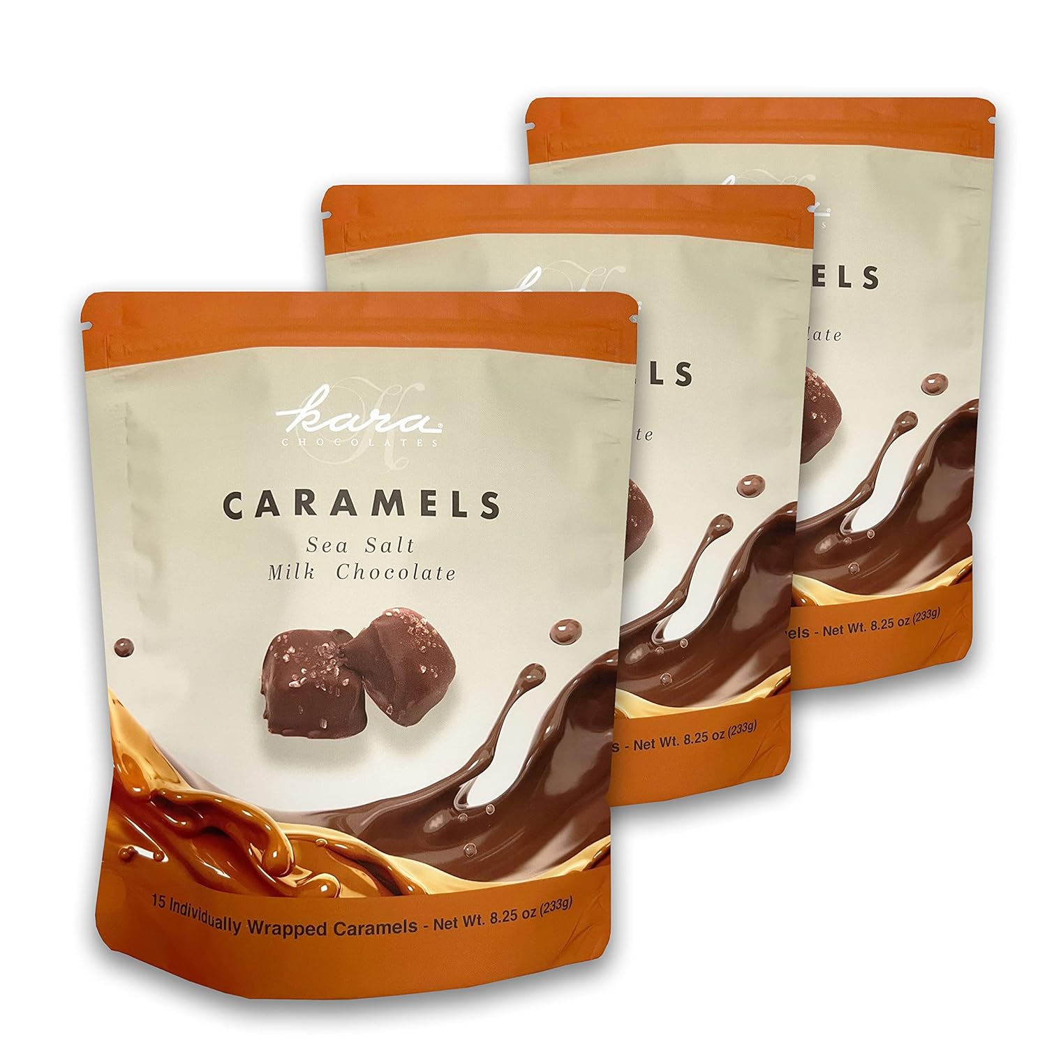Kara Chocolate Chocolate Sea Salt Caramels Individually