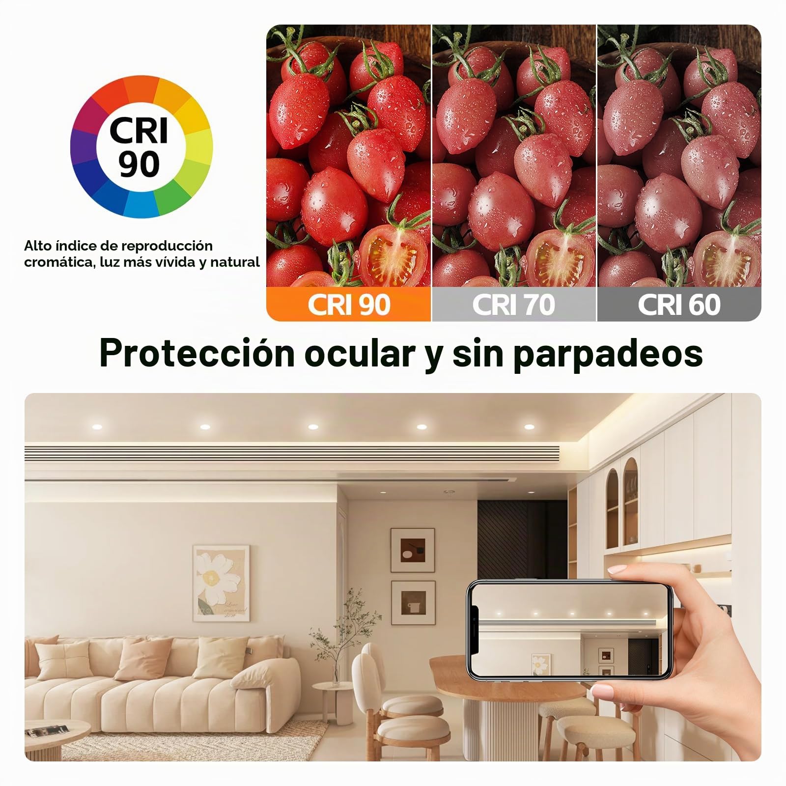 YindaLux 10x Módulo LED 230V Regulable 5W IP44 Bombillas LED para focos empotrable, reemplazo para GU10/MR16, ultra plana ø50x23mm 3000K 4000K 6500K ángulo de haz 120°