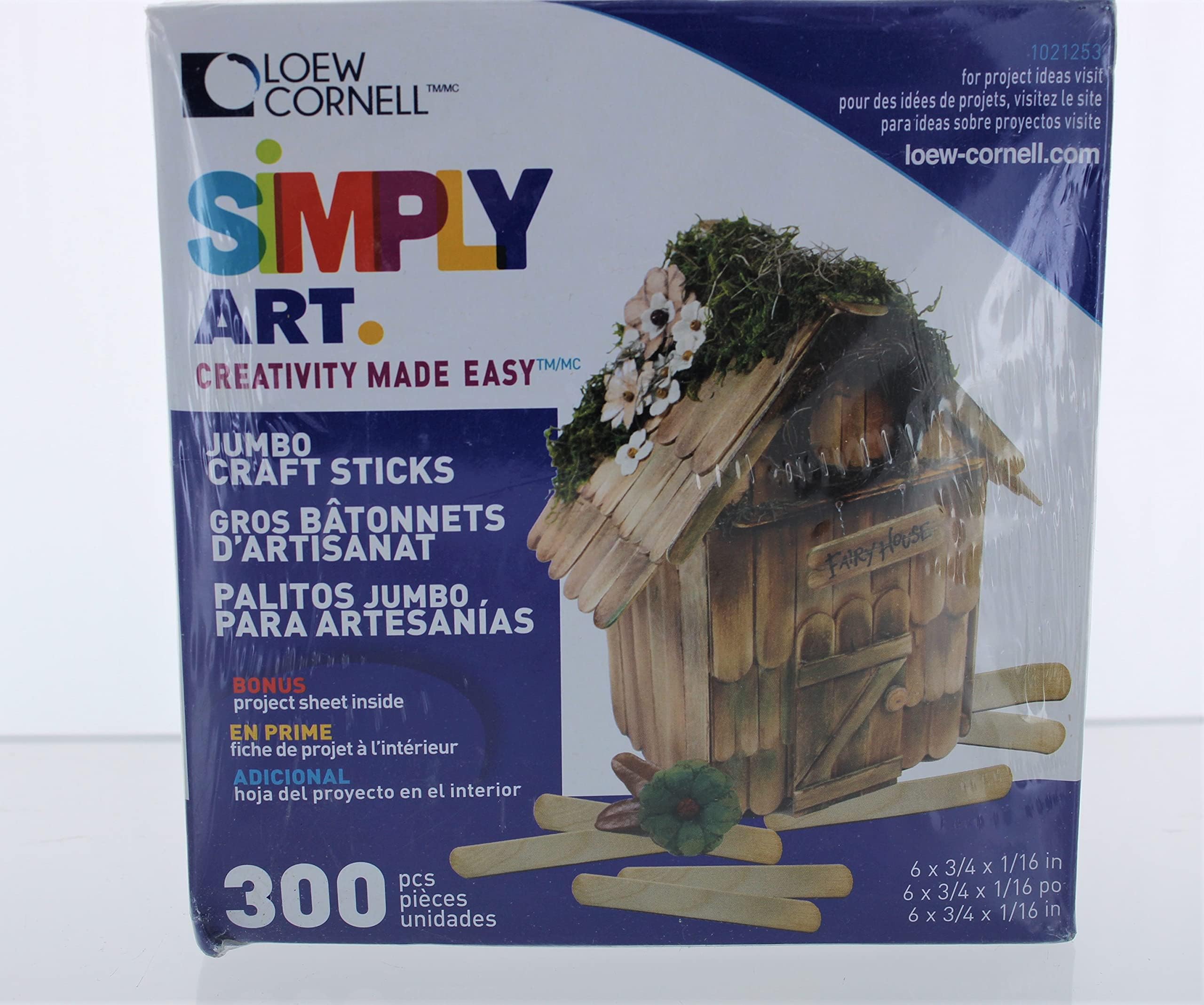 Loew Cornell Simply Art Wood Jumbo Craft Sticks 300 ct.