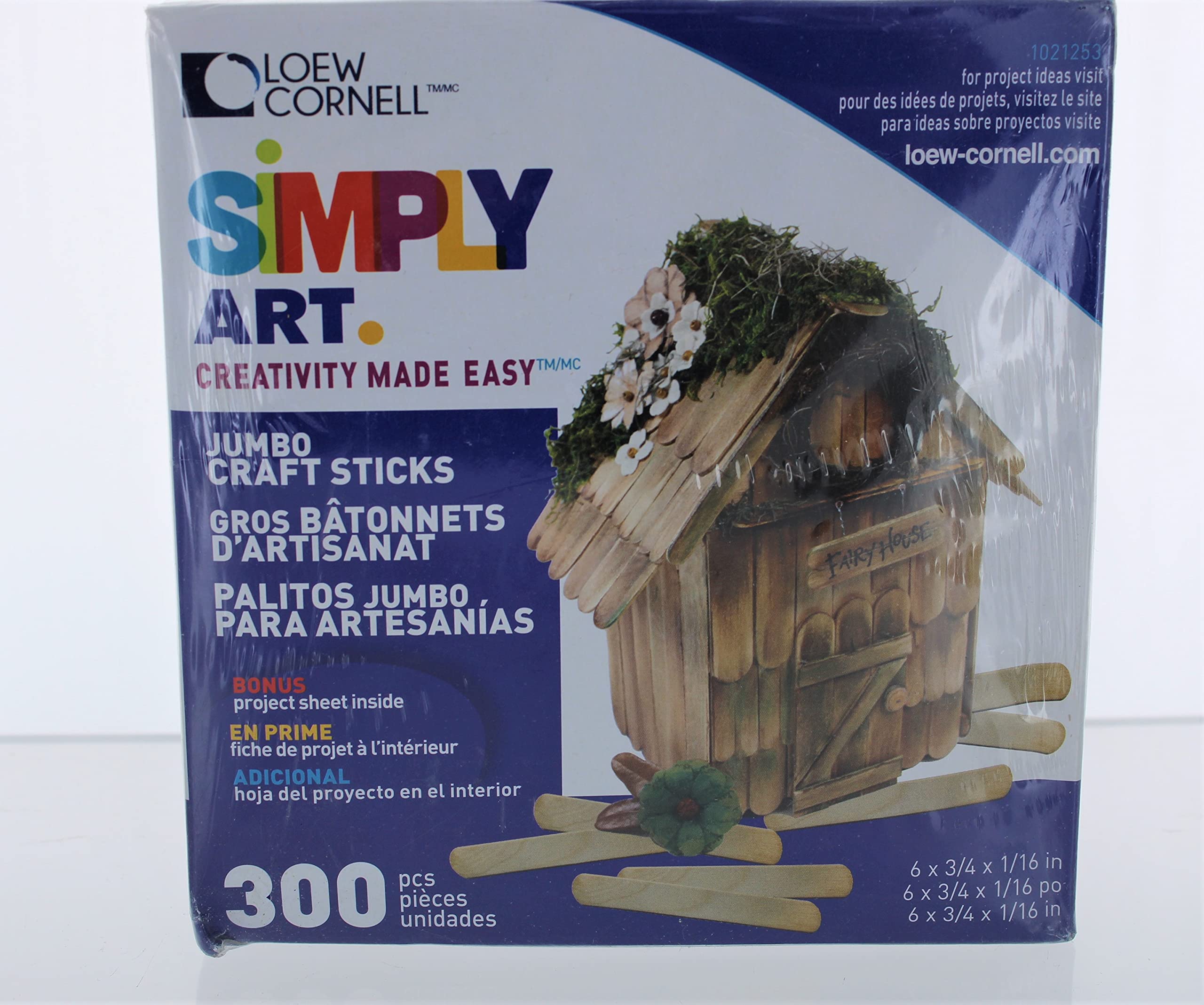 Loew Cornell Simply Art Wood Jumbo Craft Sticks 300 ct.