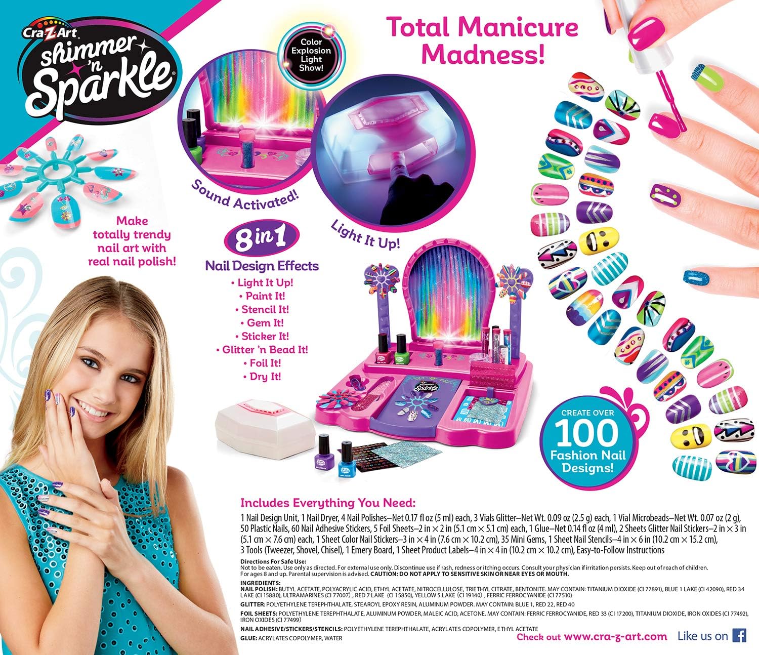 Shimmer 'n Sparkle 8-in-1 Lite-Up Designer Nail Studio