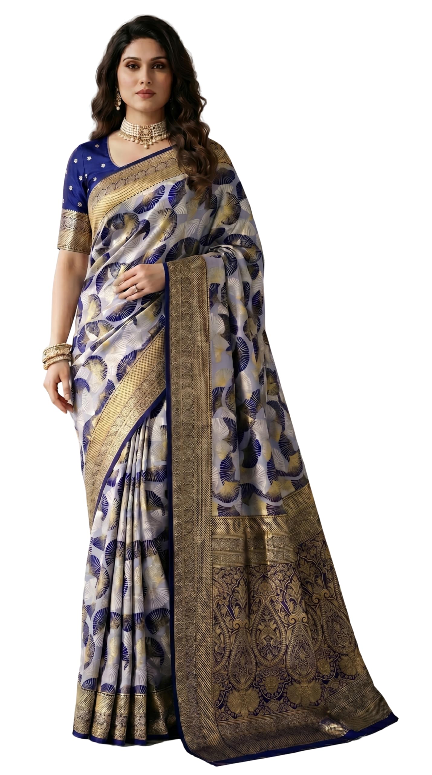 Women's Pure Soft Silk Saree With Blouse Piece For Wedding (Umbrella)-image-32