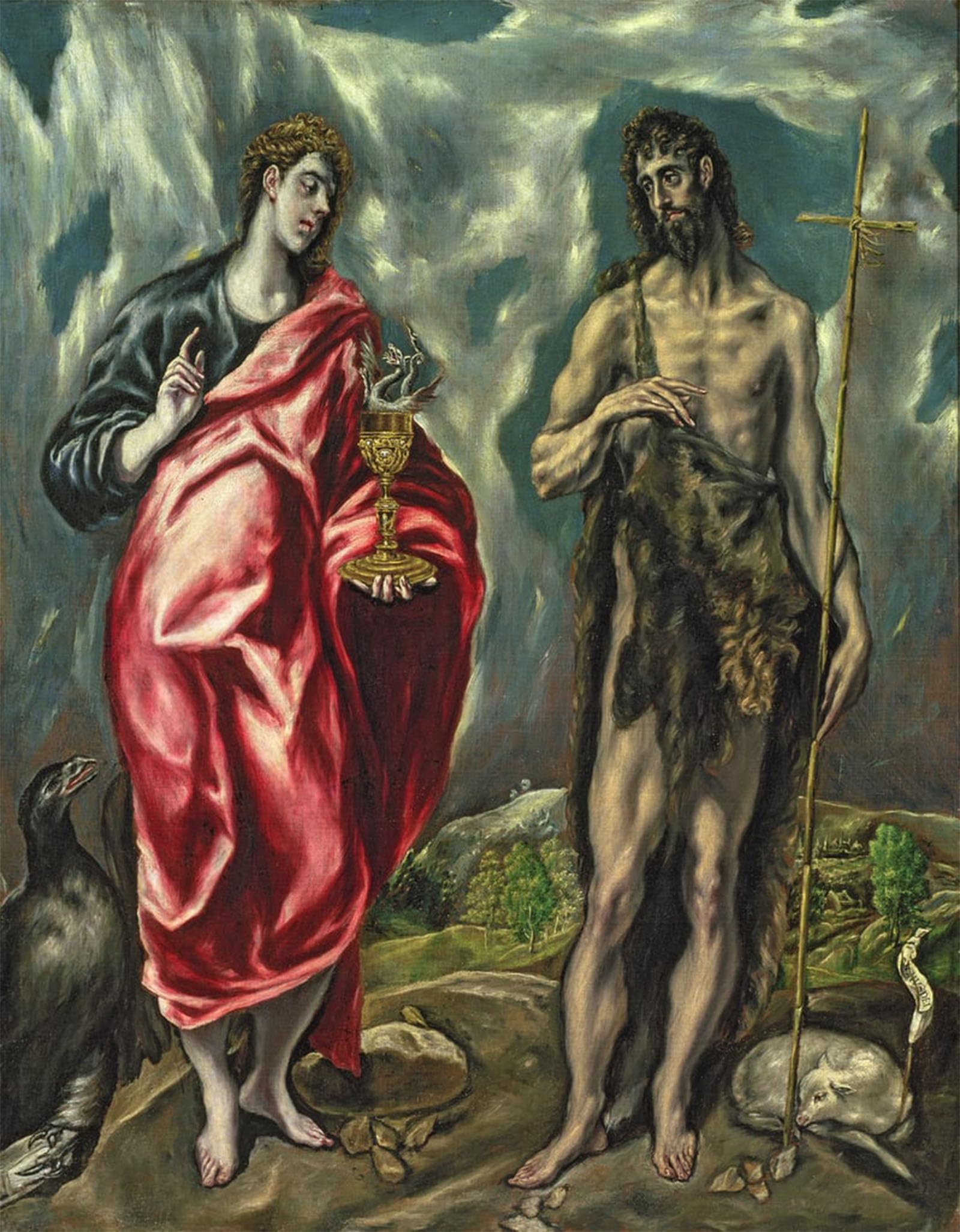 POSTERIIk Vintage Print Pop Art Landscape Artwork St John the Evangelist and St John the Baptist by El Greco Art Prints for Office Home Decor 60x90cm