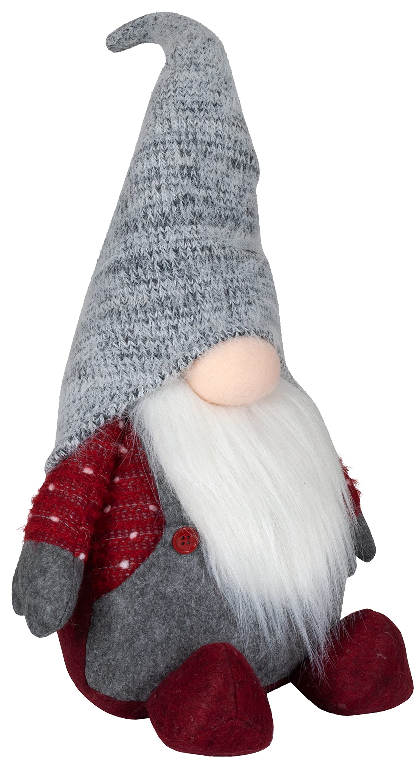 Wihnachtsfigur Wichtel Gnom 40cm 2 Stück rot-grau Paar