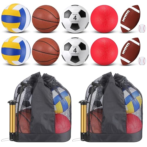 Deekin 12 Pcs Assorted Sport Ball Set for Kids Official