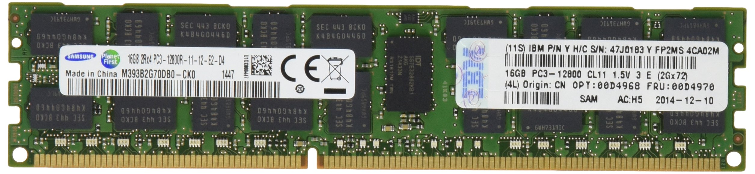 IBM/Lenovo X3300m4,x3630 M4 (7158O9F) Server 16GB (1x16GB) PC3-12800 CL11 ECC DDR3 1600MHz LP RDIMM FRU 00D4968-picture-22