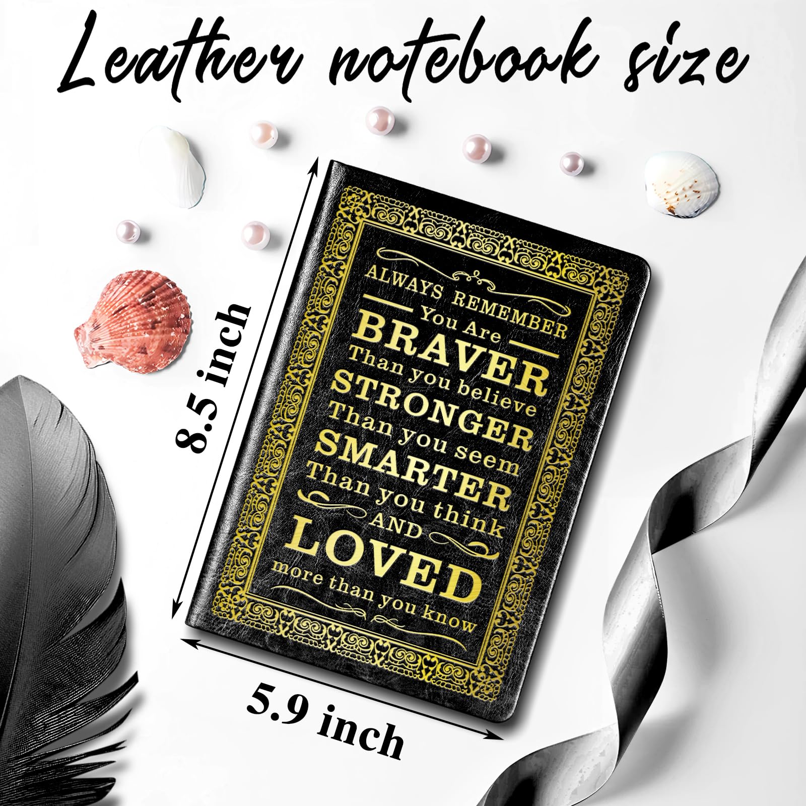 JOHSBYD Tagebuch für Frauen – A5 liniertes Hardcover Notizbuch und Tagebuch (schwarz)