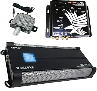 Gravity 6000.1D Class D Car Amplifier - 6000 Watts, 1 Ohm Stable, Digital, Monoblock, Mosfet Power Supply, Great for Subwoofers (2nd Generation) with SoundXtreme AP5 Bass Machine Bundle