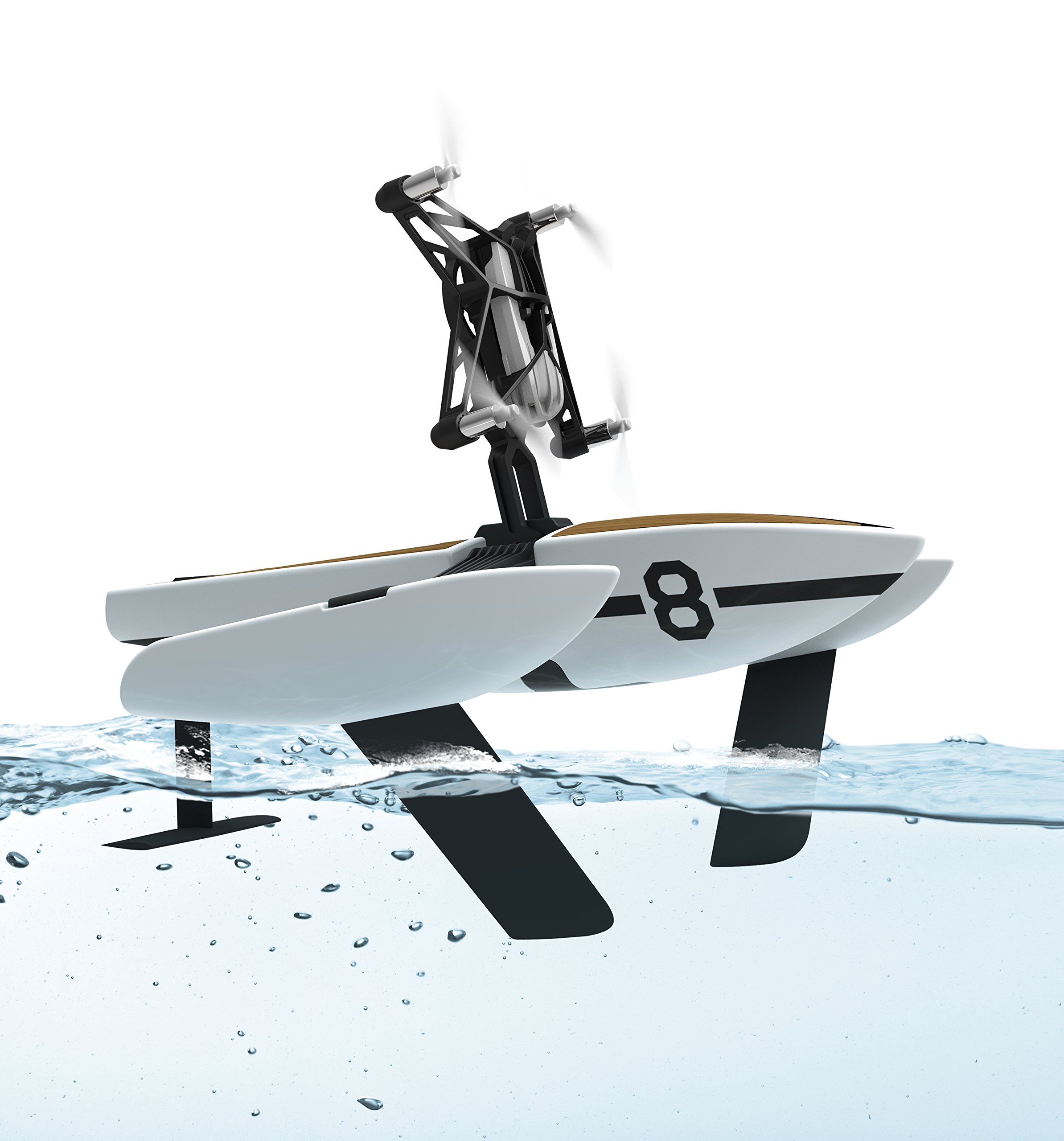 Parrot Hydrofoil New Z - Dron "dos en uno" para pilotar por aire y agua, cuadricóptero y barco (cámara vertical 30 FPS, 18 Km/h, 9 minutos de vuelo, 20 metros de alcance, programable), color blanco