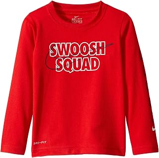 Camiseta infantil Nike Dri-FIT logotipo gráfico manga comprida (crianças pequenas)