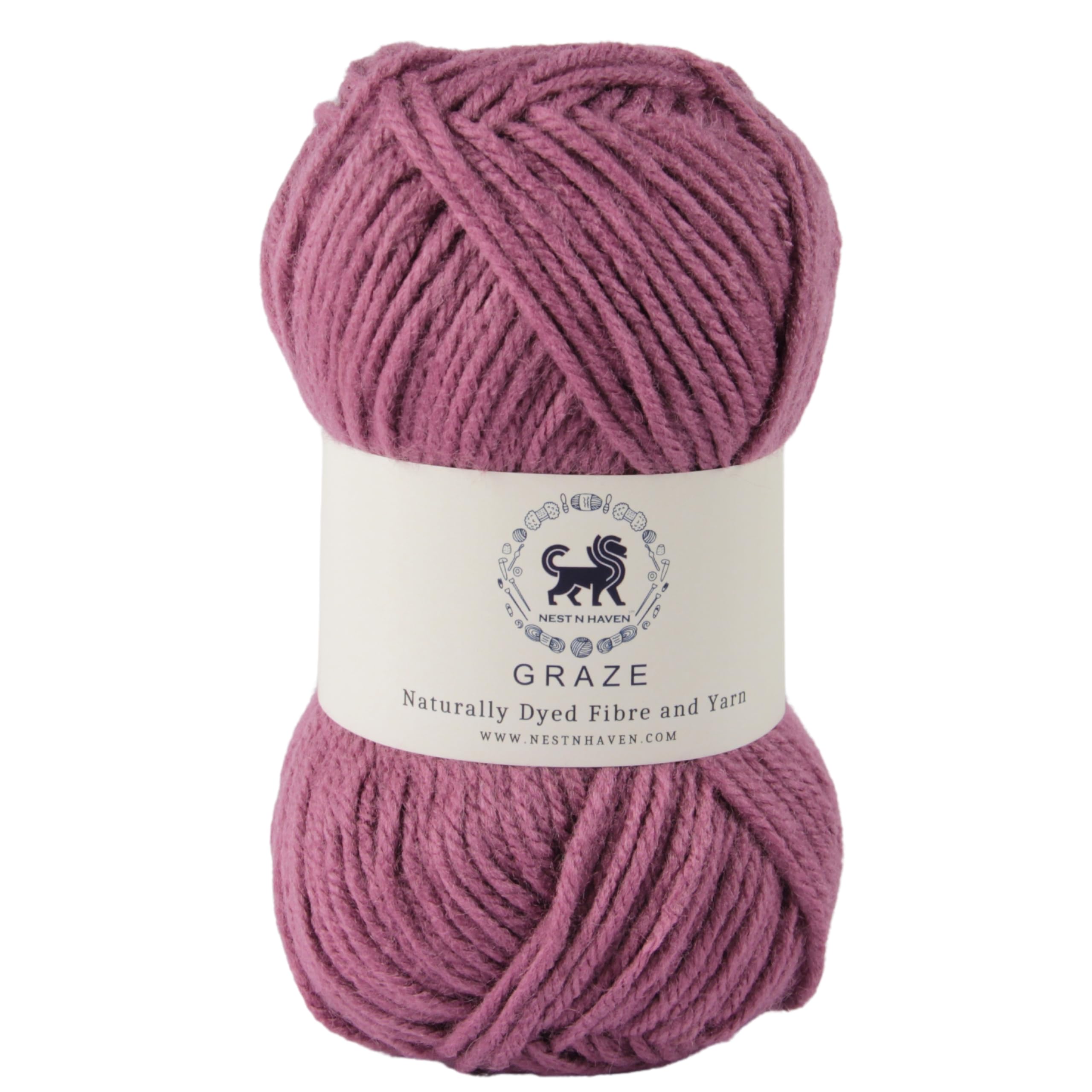 Acrowools Graze Hand Knitting and Crochet Yarn. Pack of 1 Ball - 100gms. Shade no - NNHG0015 (Onion Pink)