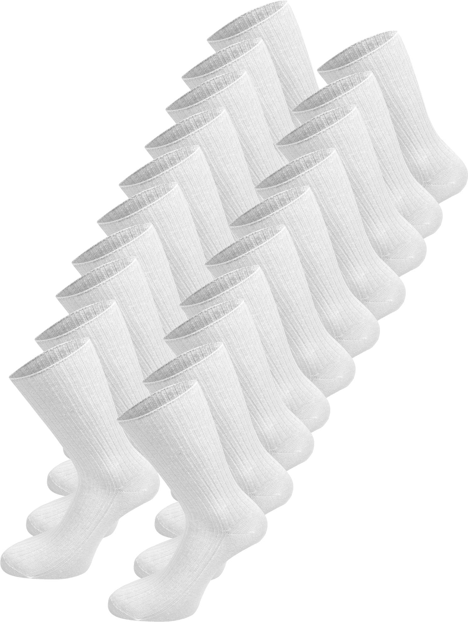 normani 20 Paar Arztsocken – 100 % Baumwolle, Weiß, Kochfest bei 95 °C – Ohne Gummidruck & hautfreundlich
